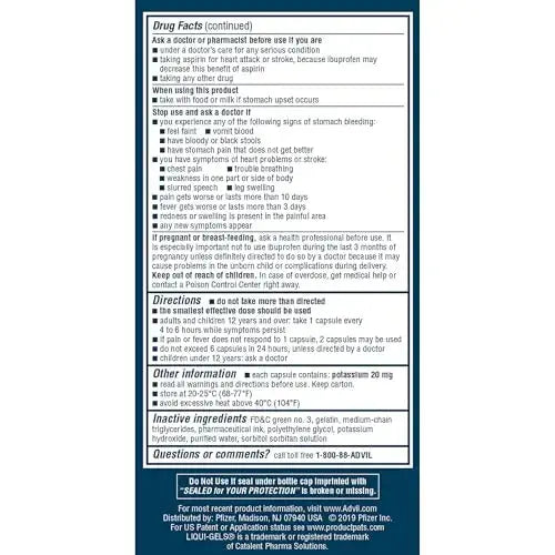 Advil Liqui-Gels Minis Pain Reliever and Fever Reducer, Pain Medicine for Adults with Ibuprofen 200mg for Pain Relief - 160 Liquid Filled Capsules AdvilAu supplements