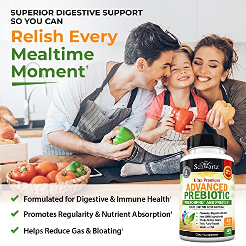 Prebiotics for Advanced Gut Health - Immune System Support & Dietary Fiber BioSchwartzAu supplements