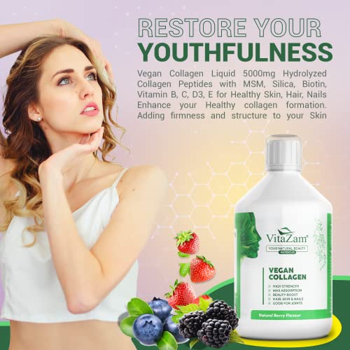 VitaZam Vegan Collagen Liquid 5000mg Hydrolyzed Collagen Peptides for Women VitaZamAu supplements