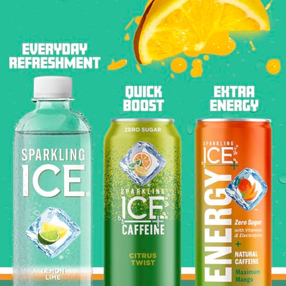 Sparkling Ice, Lemon Lime Sparkling Water, Zero Sugar Flavored Water, with Vitamins Sparkling ICEUS supplements