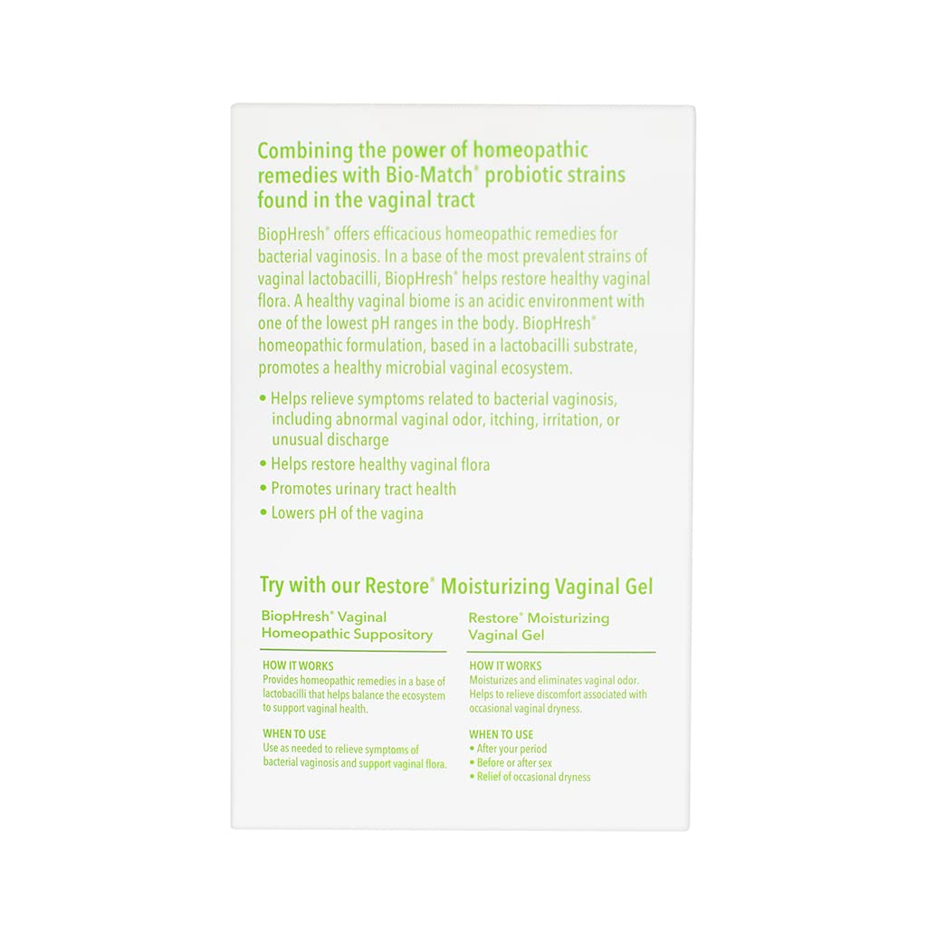 Good Clean Love BiopHresh Vaginal Homeopathic Suppository, Bacterial Vaginosis Treatment for Women Good Clean LoveAu supplements