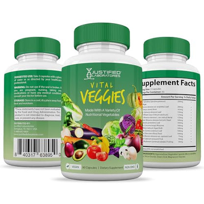 (Set of 2) Vital Fruits and Veggies Supplement Red & Green Superfoods Whole Food Justified LaboratoriesUS supplements