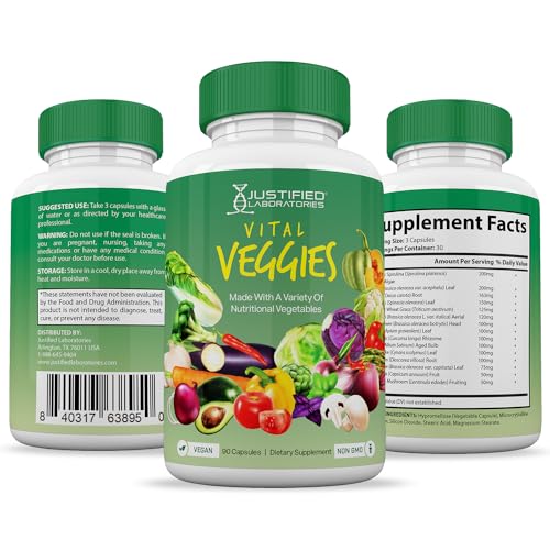 (Set of 2) Vital Fruits and Veggies Supplement Red & Green Superfoods Whole Food Justified LaboratoriesUS supplements