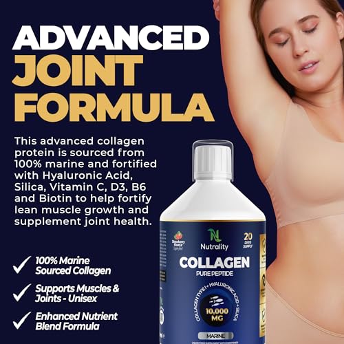 Nutrality Marine Collagen Sugar Free Liquid | Peptides, Hyaluronic Acid, Silica, Biotin, 10000mg Type 1 NutralityUS supplements