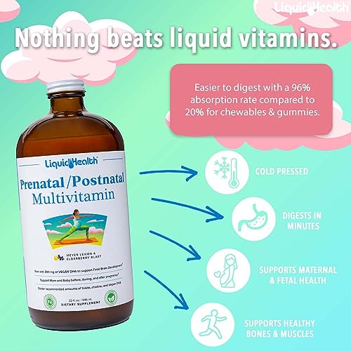 LIQUIDHEALTH Prenatal/Postnatal Multiple Liquid Women's Multivitamin with Real Folate LIQUIDHEALTHAu supplements