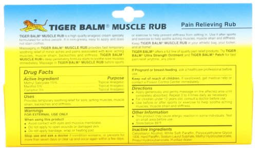 Tiger Muscle Rub Topical Analgesic Cream 2 Ounces (57 g) (Pack of 4) Tiger BalmAu supplements