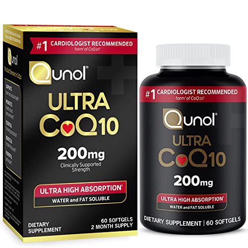 Qunol CoQ10 200mg Softgels, Ultra CoQ10 - Ultra High Absorption Coenzyme Q10 Supplem QunolUS supplements