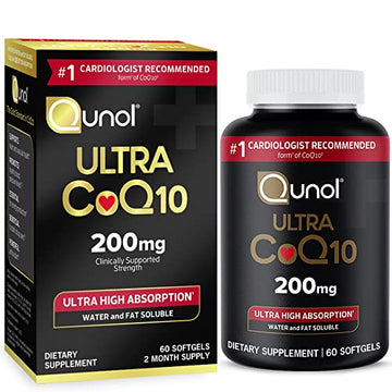 Qunol CoQ10 200mg Softgels, Ultra CoQ10 - Ultra High Absorption Coenzyme Q10 Supplem QunolUS supplements