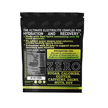 Enhanced Electrolyte Powder Stick Packs (Lemon Lime - 20 Packets) Sugar Free Zeal NaturalsUS supplements
