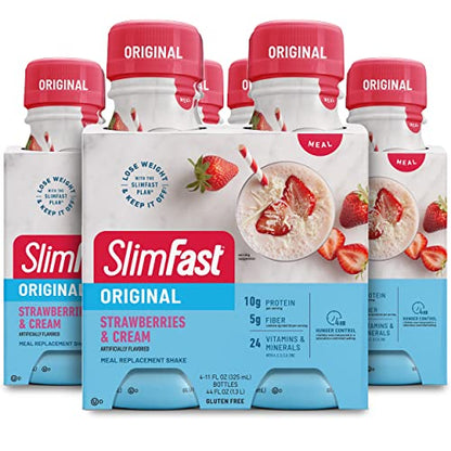 SlimFast Meal Replacement Shake, Original Strawberries & Cream, 10g of Ready to Drink Protein SlimFastUS supplements