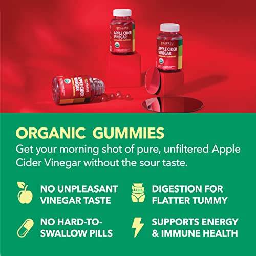 HAVASU NUTRITION Organic Apple Cider Vinegar Gummies with The Mother | Metabolism Stomach Control & Energy Support | Vegan & Non-GMO Natural Apple Flavor | 30 Count HAVASU NUTRITIONUS supplements