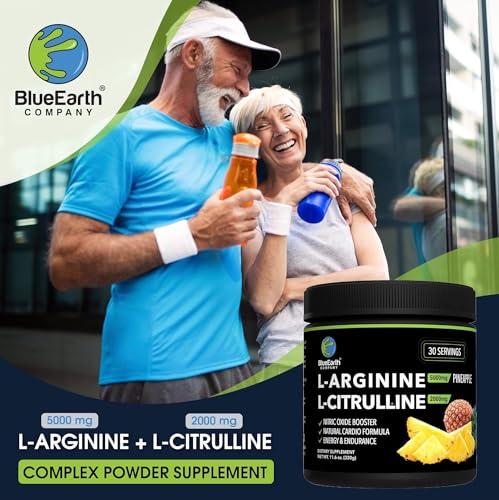 BlueEarth Company L-Arginine 5000mg + L-Citrulline Complex Powder Supplement Drink BlueEarth CompanyAu supplements