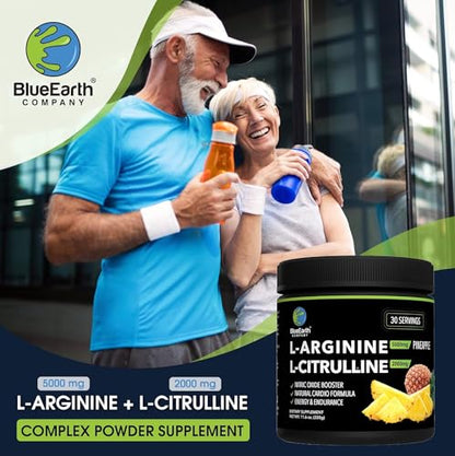 BlueEarth Company L-Arginine 5000mg + L-Citrulline Complex Powder Supplement Drink BlueEarth CompanyUS supplements