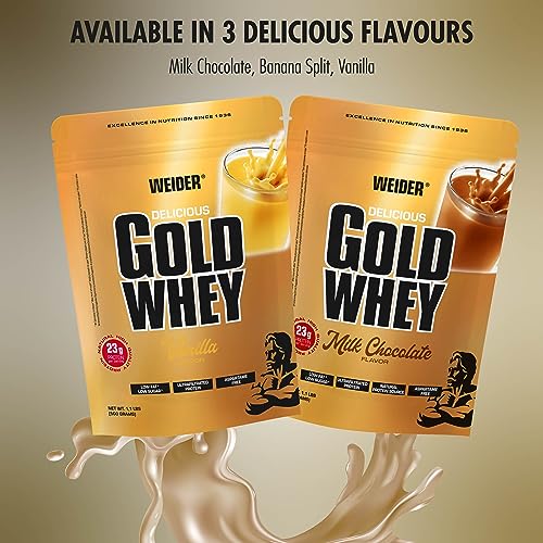Weider Gold Whey (500g) Milk Chocolate Flavour. Ultrafiltrated Proteins from 100% Whey Protein WeiderAu supplements