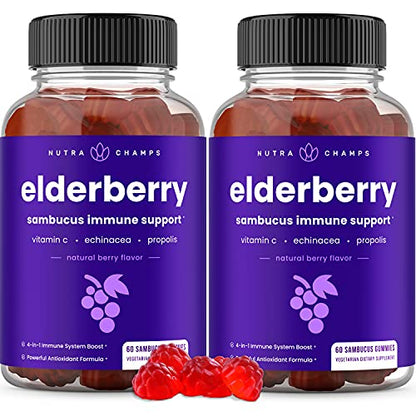 Elderberry Gummies | Sambucus Elderberry Gummies for Adults & Kids | Vitamin C NutraChampsUS supplements