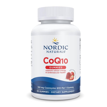 Nordic Naturals CoQ10 Gummies, Strawberry - 60 Gummies - 100 mg Coenzyme Q10 (CoQ10) - Great Taste - Heart Health, Cellular Energy Production, Antioxidant Support - Non-GMO, Vegan - 60 Servings Nordic NaturalsAu supplements