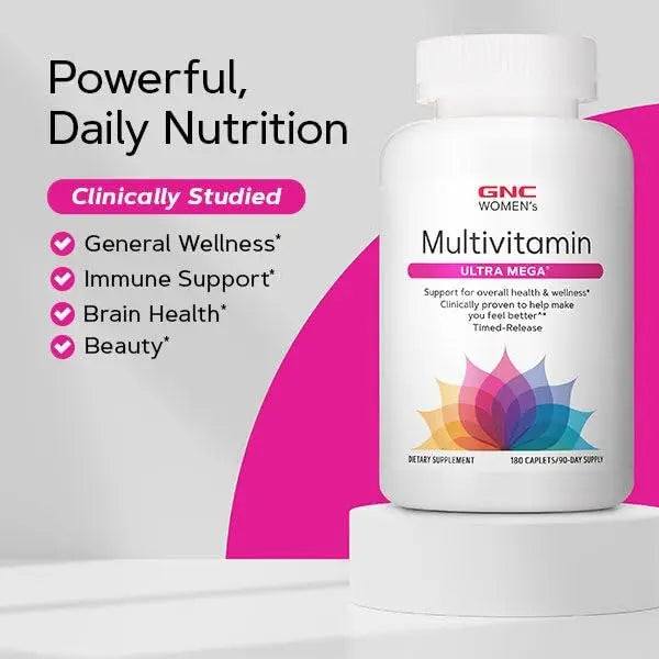 GNC Women’s Ultra Mega Multivitamin Caplets, Clinically Proven to Feel Better, Immune Support, Vitamin A, B, C, D GNCAu supplements