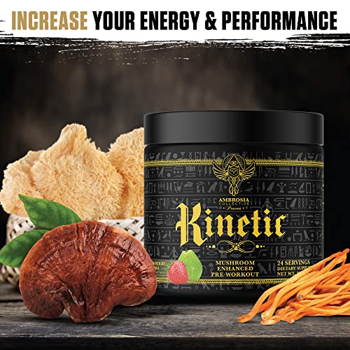 Ambrosia Kinetic Organic Preworkout, Mushroom Enhanced Natural Pre Workout Supplement AmbrosiaAu supplements