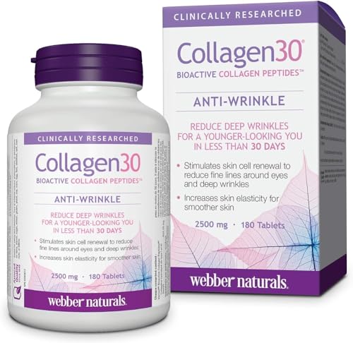 Webber Naturals Collagen30® Bioactive Collagen Peptides 2500 mg 180 Tablets Webber NaturalsUS supplements