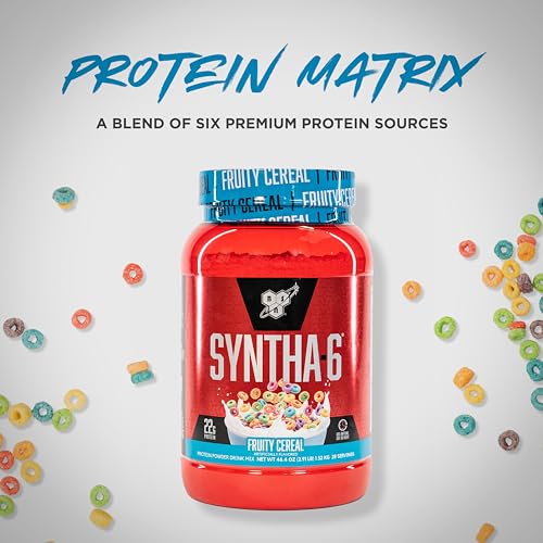 BSN SYNTHA-6 Whey Protein Powder with Micellar Casein, Milk Isolate, Fruity Cereal BSNUS supplements