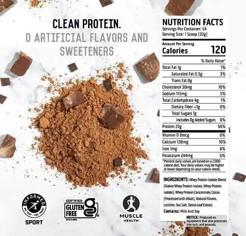Ascent 100% Whey Protein Powder - Post Workout Whey Protein Isolate, Zero Artificial Flavors & Sweeteners AscentAu supplements