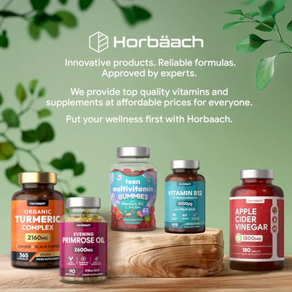 Vitamin B6 and B12 Tablets High Strength | 60 Count | with 100mg of Vitamin B6 HorbäachUS supplements