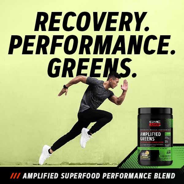 GNC AMP Amplified Greens Superfoods Performance Blend - Vegan Athlete Superfood Drink - Blueberry Pomegranate - 9.9 Oz (30 Servings) GNCAu supplements