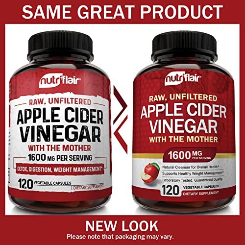 Apple Cider Vinegar Capsules with The Mother - 120 Vegan ACV Pills NutriFlairUS supplements