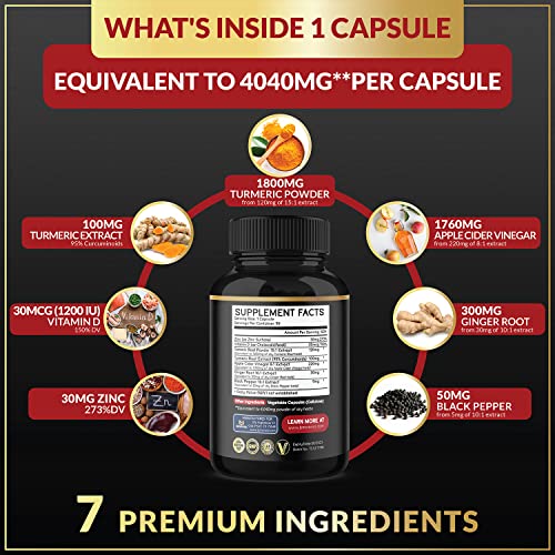BMVINVOL Turmeric Curcumin Supplement 4040 mg - 95% Curcuminoids with Ginger BMVINVOLAu supplements
