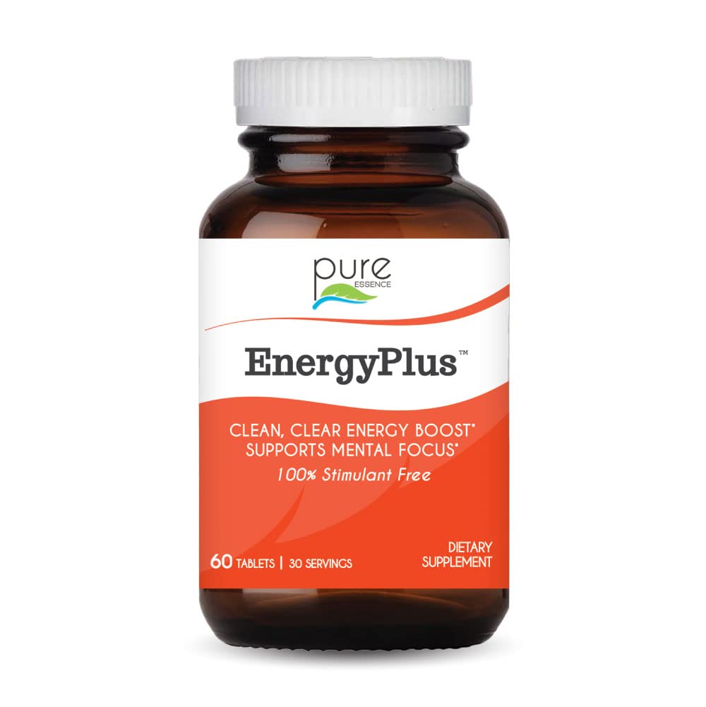 Energy Plus by Pure Essence - Caffeine Free, All Natural Herbal Energy and Focus Supplement - Smooth, No Jitters No Crash - 60 Tablets PURE ESSENCE LABSAu supplements