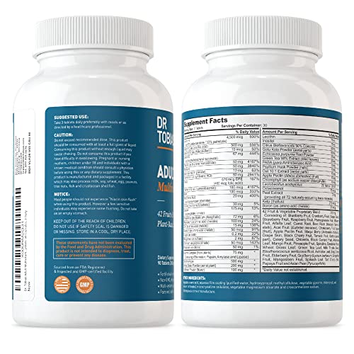 Dr. Tobias Adult Multivitamin for Women & Men, Energy & Immune Support from 42 Fruits Dr. TobiasUS supplements