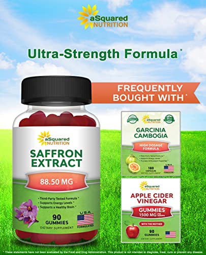 Saffron Gummies - Saffron Extract Supplement - Pure Gummy Supplements Alternative aSquared NutritionUS supplements