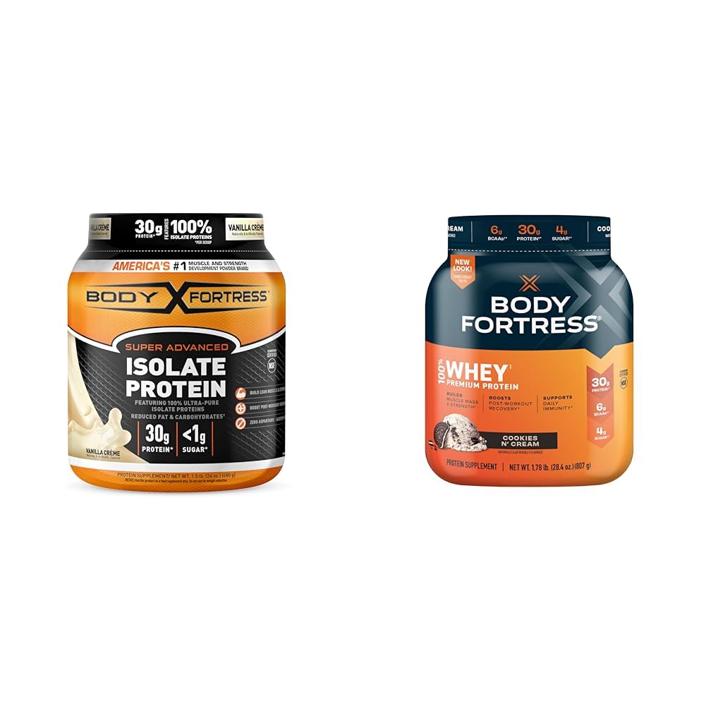 Body Fortress Super Advanced Isolate Protein Powder, Gluten Free, Vanilla Creme Flavored Body FortressUS supplements