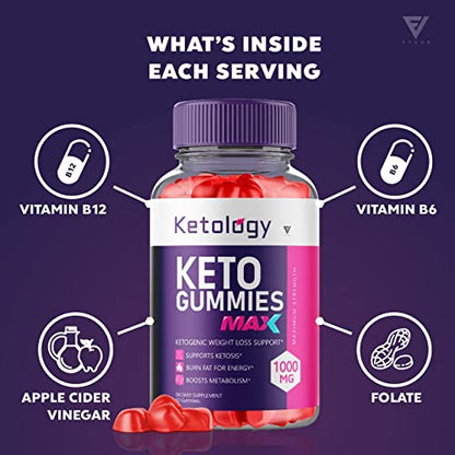 (2 Pack) Ketology Keto ACV Gummies Advanced Weight Loss Ketosis Supplement FyvusUS supplements