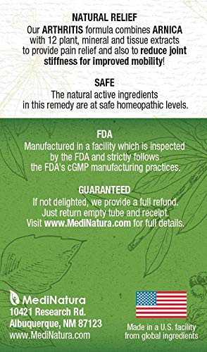 MediNatura T-Relief Extra Strength Arthritis Pain Reliever Arnica +12 Natural Medicines for Joint Soreness Stiffness Aches, Quick Dissolving Pain Relief for Women & Men - 100 Tablets (Pack of 3) MediNaturaAu supplements