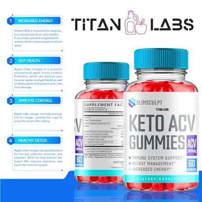 Slimsculpt Keto ACV Gummies, Slim Sculpt Keto ACV Gummies Advanced Weight Loss 1000MG Titan LabsUS supplements