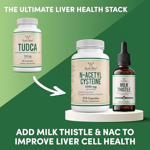 TUDCA Bile Salts Liver Support Supplement, 500mg Servings, Liver and Gallbladder Double Wood SupplementsUS supplements