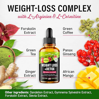 Glory Will Inc Weight Loss Drops Natural Detox Made in USA - Diet Drops for Fat Loss healthsupps.co.ukUS supplements