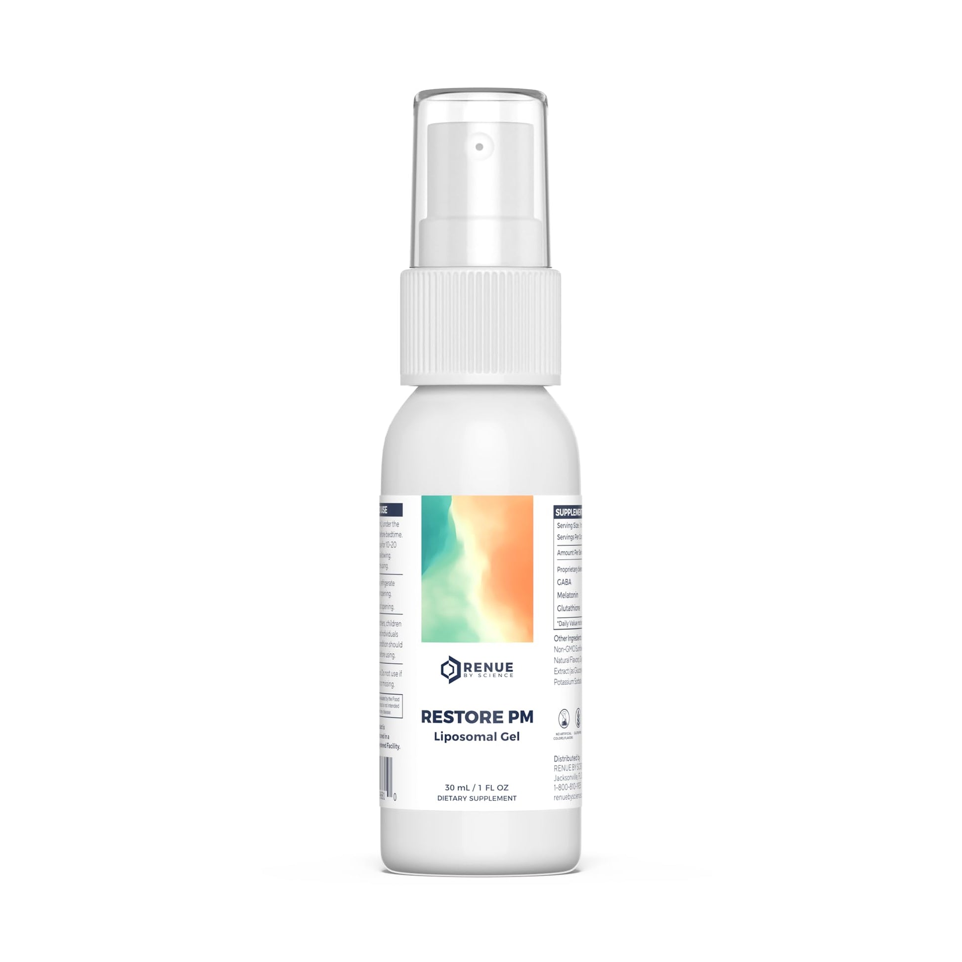 Renue By Science Restore PM | Liposomal Melatonin GABA Supplement Spray | 30ml Spray with Melatonin Glutathione & GABA 10mg - Sleep Aid Melatonin | Non-GMO | Made in The USA & Third Party Tested Renue By ScienceUS supplements