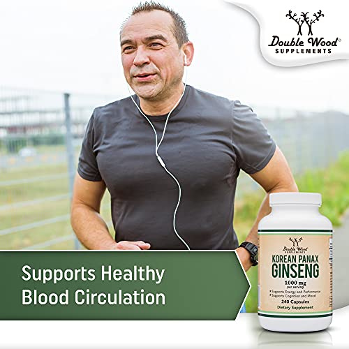 Ginseng Capsules (Korean Red Ginseng Extract, Panax Ginseng 10% Ginsenosides) Double Wood SupplementsUS supplements