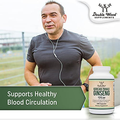 Ginseng Capsules (Korean Red Ginseng Extract, Panax Ginseng 10% Ginsenosides) Double Wood SupplementsUS supplements