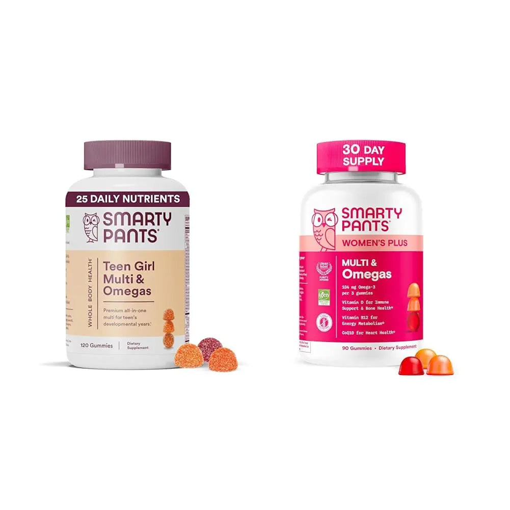 SmartyPants Women's and Teen Girl Multivitamin Gummies Bundle: Omega 3 (DHA/EPA), Methylfolate, CoQ10, Vitamin D3, C, Vitamin B12, B6 SmartyPantsAu supplements