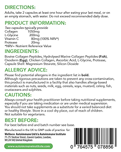Advanced Collagen V2.Type I, II, III, V and X Hydrolysed Collagen Supplement with Vitamin C Autoimmune InstituteUS supplements