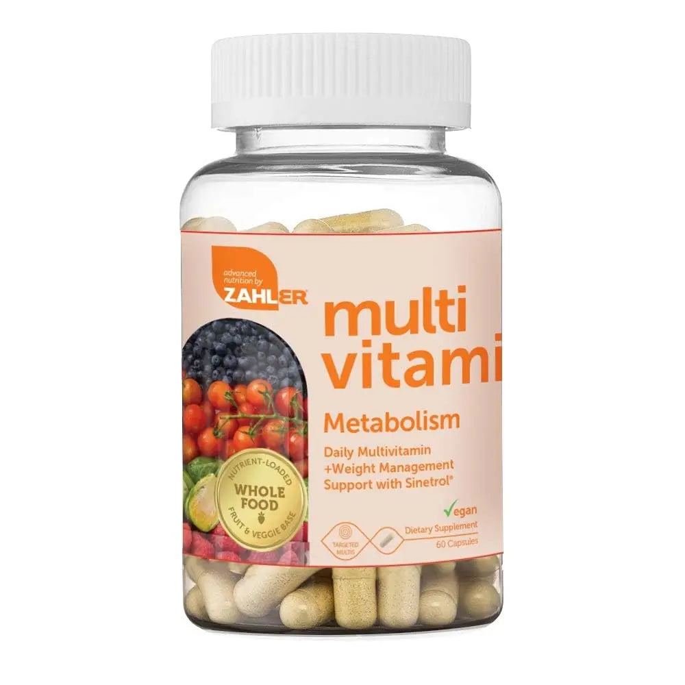 Zahler Multivitamin Metabolism + Weight Management Support for Women and Men with Iron, Certified Kosher, 60 Capsules ZahlerAu supplements