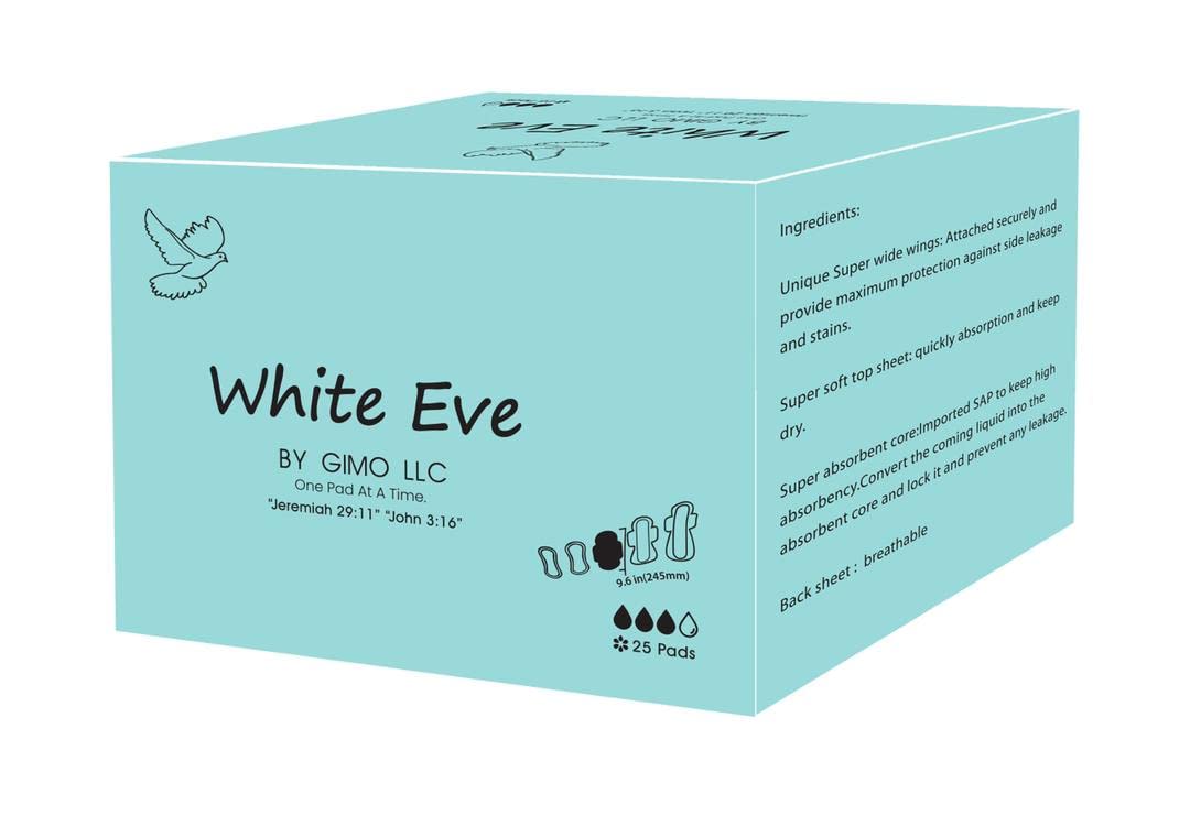 WHITE EVE Sanitary Pad Ultra Thin Sanitary Pads for Women with Fast Absorption and Leak Guard WHITE EVEAu supplements