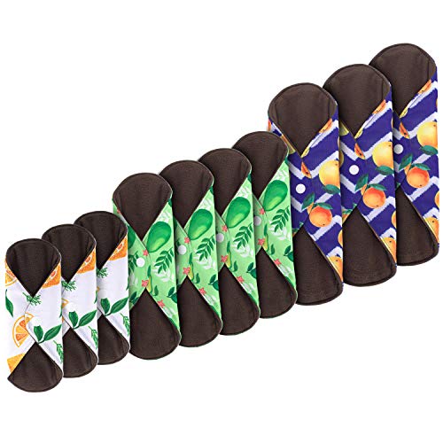 Teamoy 10pcs Cloth Panty Liners, Reusable Sanitary Pads with Wet Bag, Washable Cloth Menstrual Pads TeamoyAu supplements