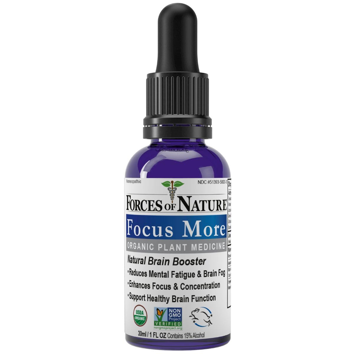 Forces of Nature Focus Supplement, Focus More Homeopathic Medicine, Nootropics Brain Support Supplement, Helps Memory & Concentration, 1 fl oz Forces of NatureAu supplements