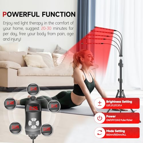 Red Light Therapy Lamp, 150 LEDs Infrared Light Therapy with Adjustable Stand - 660nm Redlight RikimxinAu supplements