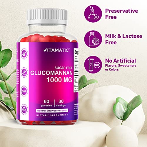 Vitamatic Sugar Free Glucomannan Gummies (Amorphophallus Konjac Root) - 1000mg per VitamaticUS supplements