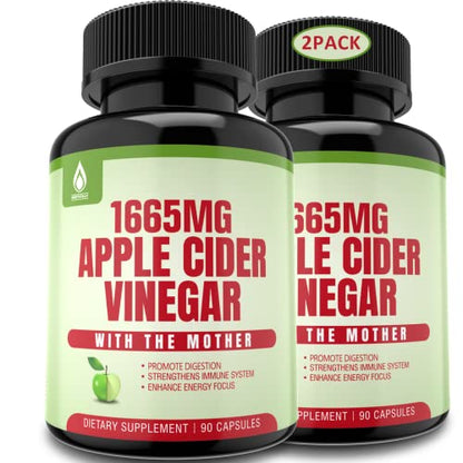 Sugar Free Apple Cider Vinegar Capsules with The Mother, New Formula with Milk Thistle EnvyDealUS supplements